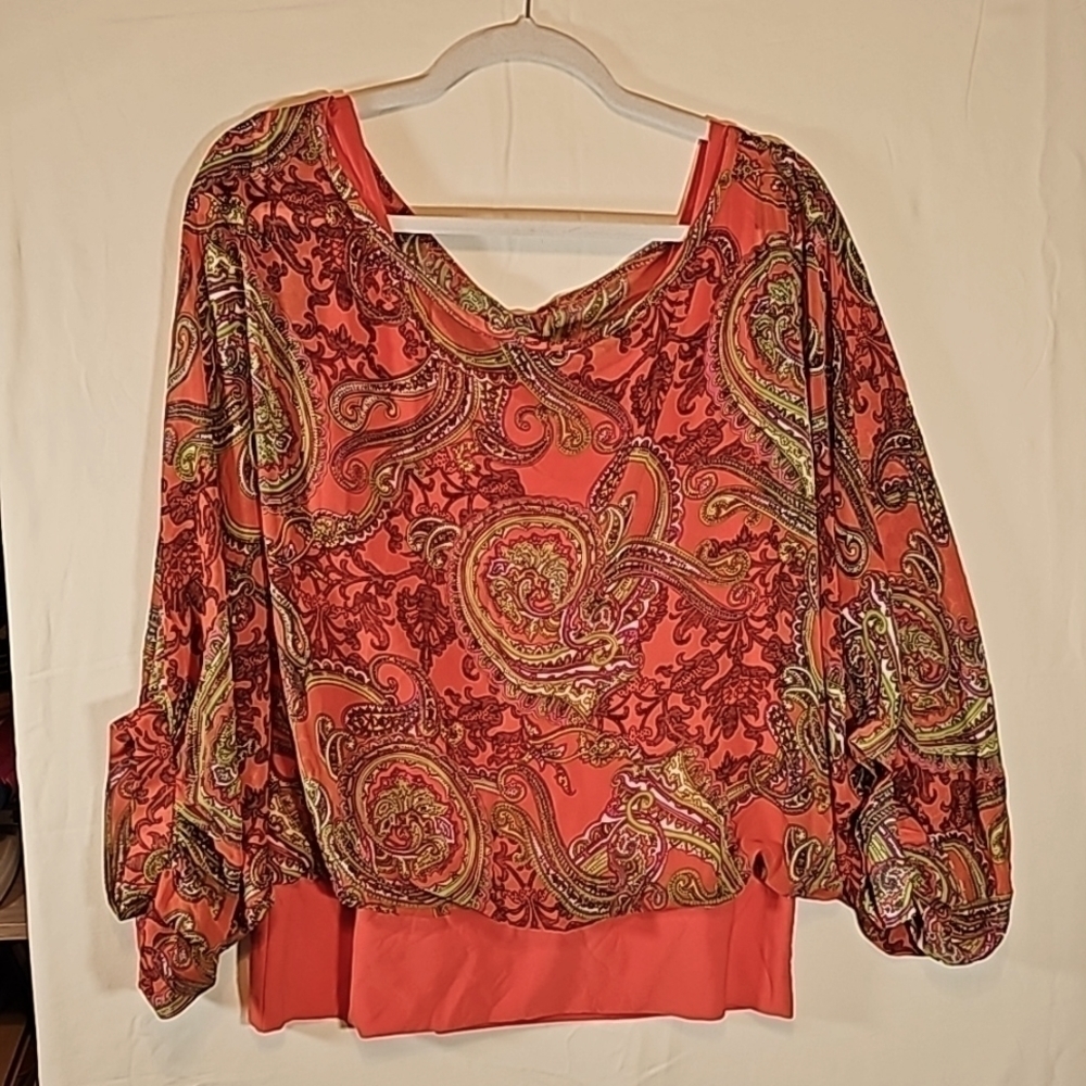 JOSEPH RIBKOFF kimono Style Bolloon sleeve Top - Picture 2 of 5